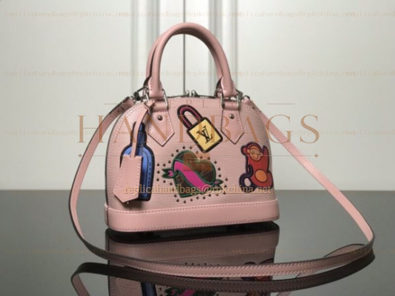 Replica Louis Vuitton Pale Pink Multicolor Patch Alma BB