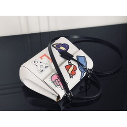 Replica Louis Vuitton White Multicolor Patch Cluny BB