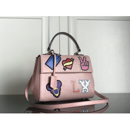 Replica Louis Vuitton Pale Pink Multicolor Patch Cluny BB