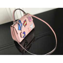 Replica Louis Vuitton Pale Pink Multicolor Patch Cluny BB