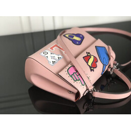 Replica Louis Vuitton Pale Pink Multicolor Patch Cluny BB