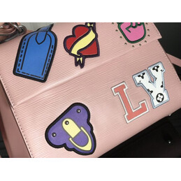 Replica Louis Vuitton Pale Pink Multicolor Patch Cluny BB