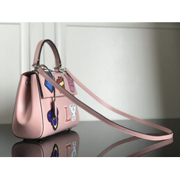 Replica Louis Vuitton Pale Pink Multicolor Patch Cluny BB