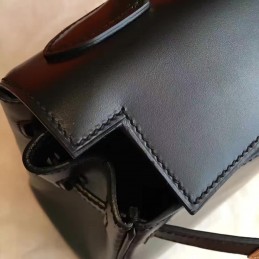 Replica Hermes Black Kelly 32 Palladium Hardware Bag