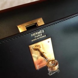 Replica Hermes Black Kelly 32 Palladium Hardware Bag