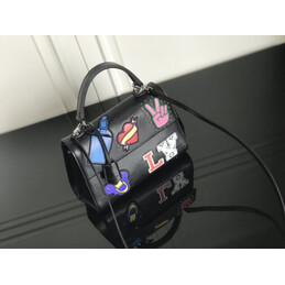 Replica Louis Vuitton Black Multicolor Patch Cluny BB