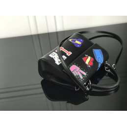 Replica Louis Vuitton Black Multicolor Patch Cluny BB
