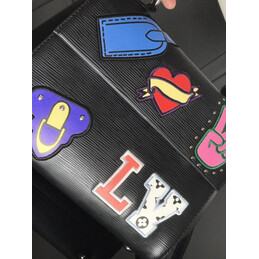 Replica Louis Vuitton Black Multicolor Patch Cluny BB