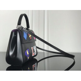 Replica Louis Vuitton Black Multicolor Patch Cluny BB