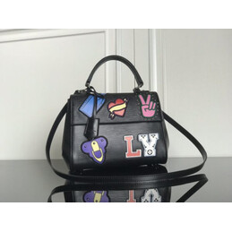 Replica Louis Vuitton Black Multicolor Patch Cluny BB