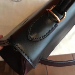 Replica Hermes Black Kelly 32 Palladium Hardware Bag