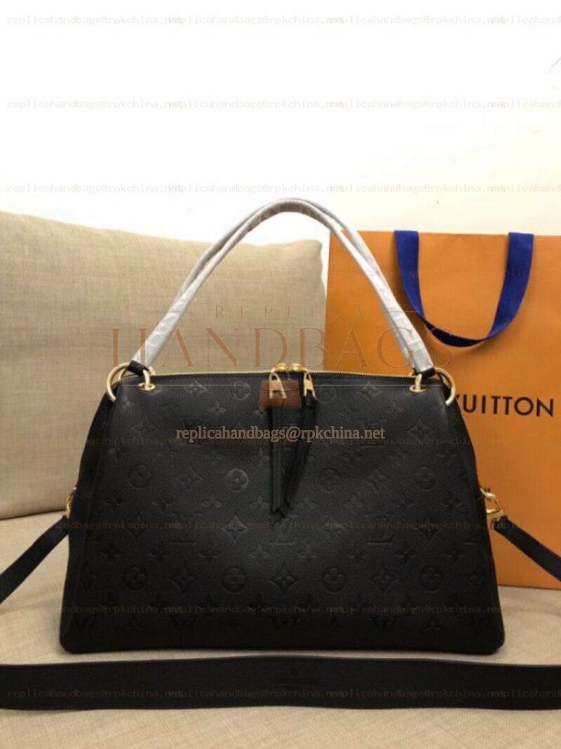 Replica Louis Vuitton Black Embossed Monogram Ponthieu PM