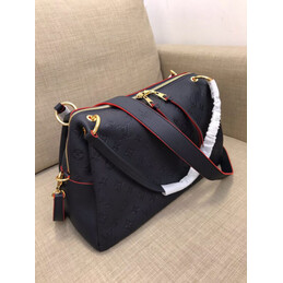 Replica Louis Vuitton Navy Blue Embossed Monogram Ponthieu PM