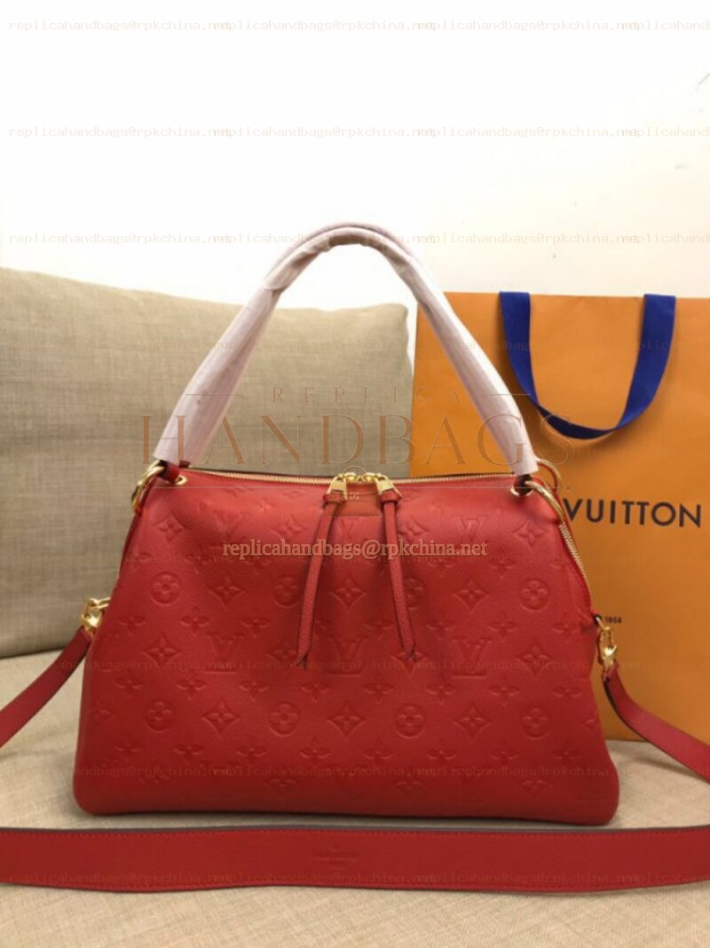 Replica Louis Vuitton Red Embossed Monogram Ponthieu PM