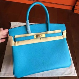 Replica Hermes Turquoise Birkin 30 Gold Hardware Bag