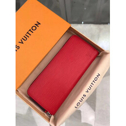 Replica Louis Vuitton Red Textured Clemence Wallet