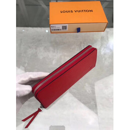 Replica Louis Vuitton Red Textured Clemence Wallet