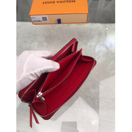 Replica Louis Vuitton Red Textured Clemence Wallet