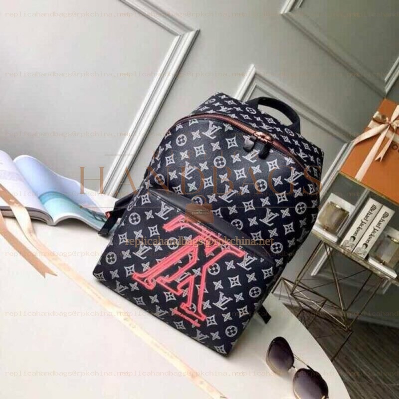 Replica Louis Vuitton Black Monogram Red Graphic Apollo Backpack