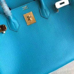 Replica Hermes Turquoise Birkin 30 Gold Hardware Bag