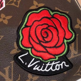 Replica Louis Vuitton Brown Monogram Travel Patch Speedy 30 - Style 2