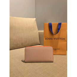 Replica Louis Vuitton Pale Pink Textured Zippy Wallet
