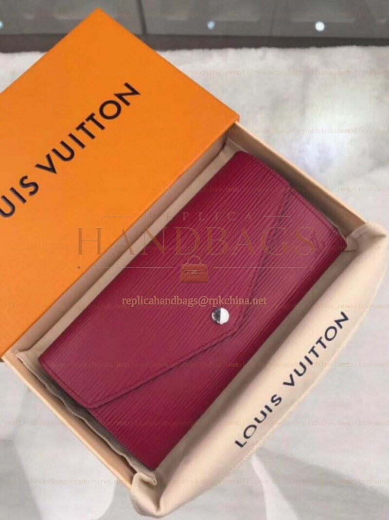 Replica Louis Vuitton Fuchsia Textured Sarah Wallet