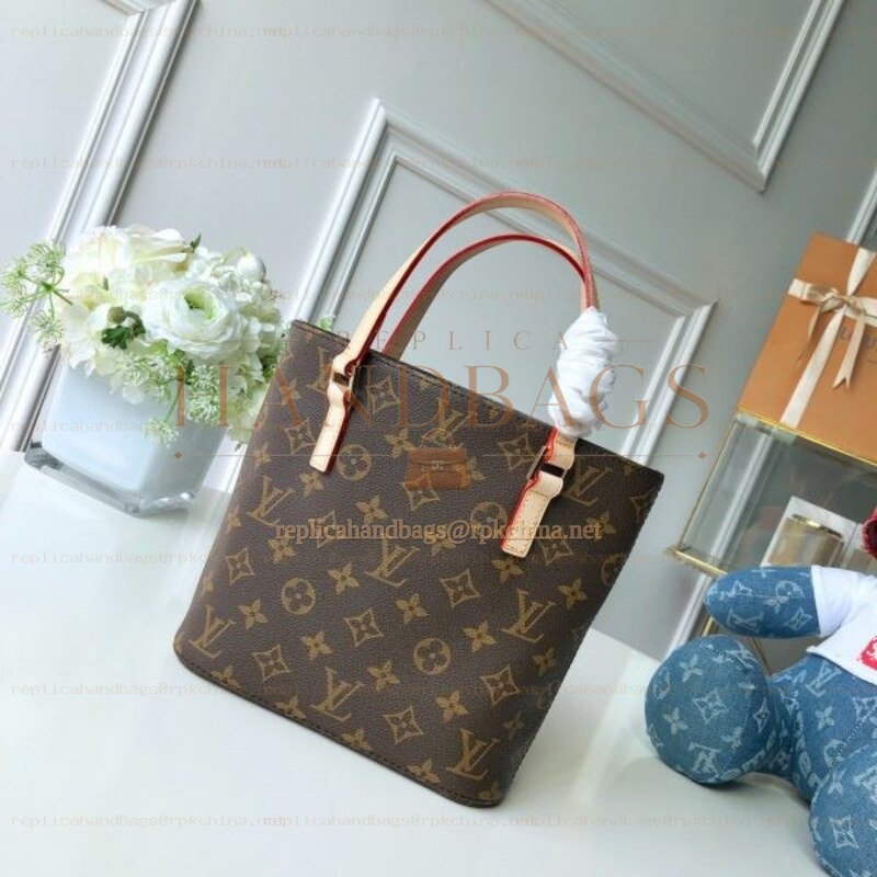 Replica Louis Vuitton Brown Monogram Beige Trim Luco Tote
