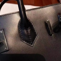 Replica Hermes Black Birkin 30 Bag Dark Hardware