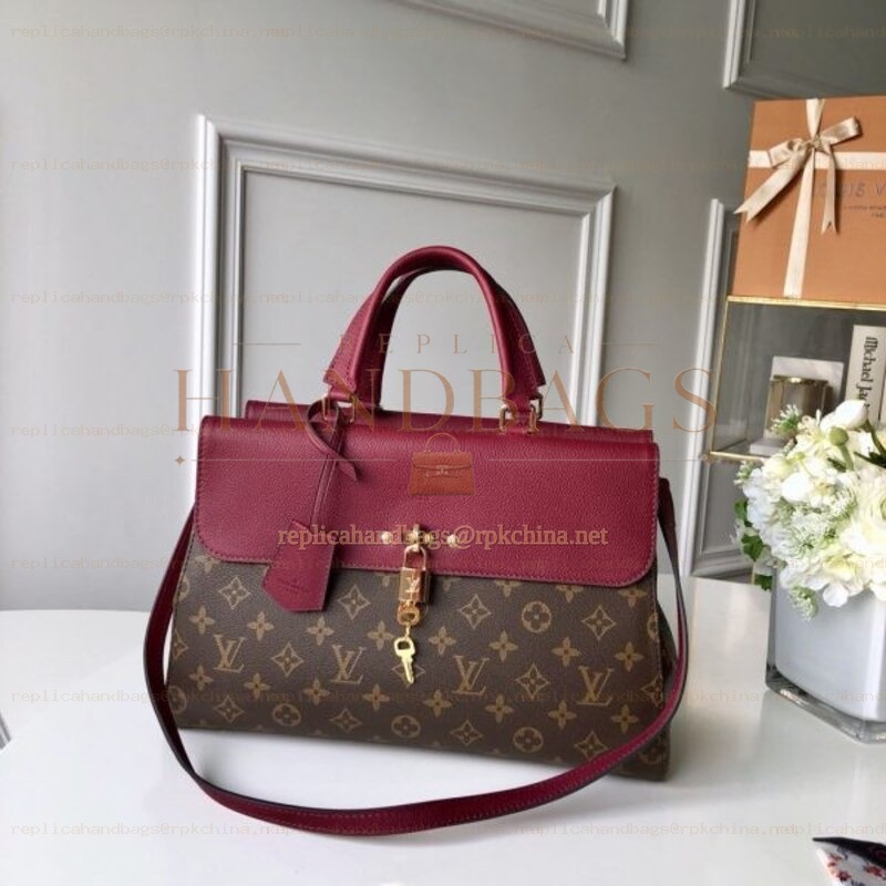Replica Louis Vuitton Brown Monogram Burgundy Flap Venus