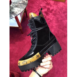 Replica Louis Vuitton Black Gold Laureate Desert Boots