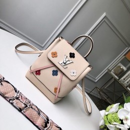Replica Louis Vuitton Pale Pink Patch Lockme Backpack Mini