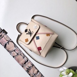 Replica Louis Vuitton Pale Pink Patch Lockme Backpack Mini