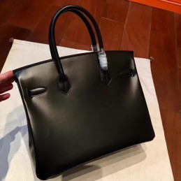 Replica Hermes Black Birkin 30 Bag Dark Hardware