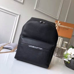 Replica Louis Vuitton Black Leather Logo Apollo Backpack