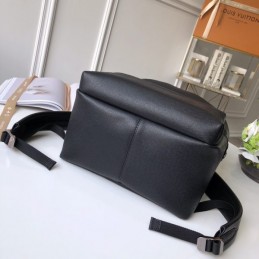 Replica Louis Vuitton Black Leather Logo Apollo Backpack