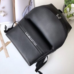 Replica Louis Vuitton Black Leather Logo Apollo Backpack