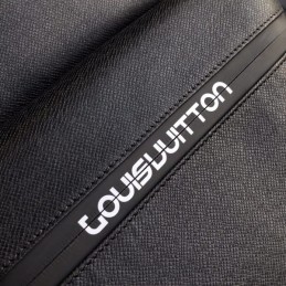 Replica Louis Vuitton Black Leather Logo Apollo Backpack