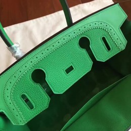 Replica Hermes Green Birkin 30 Palladium Hardware Bag
