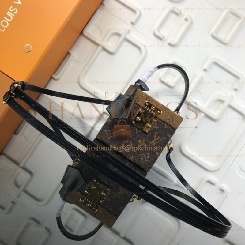 Replica Louis Vuitton Brown Monogram Black Bleecker Box
