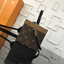 Replica Louis Vuitton Brown Monogram Black Bleecker Box