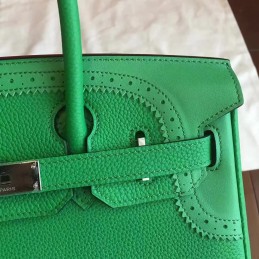 Replica Hermes Green Birkin 30 Palladium Hardware Bag