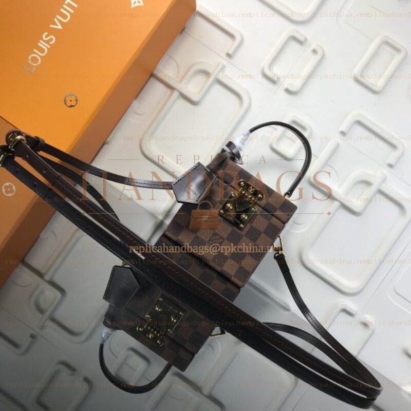 Replica Louis Vuitton Brown Damier Ebene Black Bleecker Box