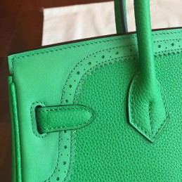 Replica Hermes Green Birkin 30 Palladium Hardware Bag