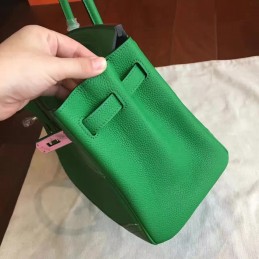 Replica Hermes Green Birkin 30 Palladium Hardware Bag