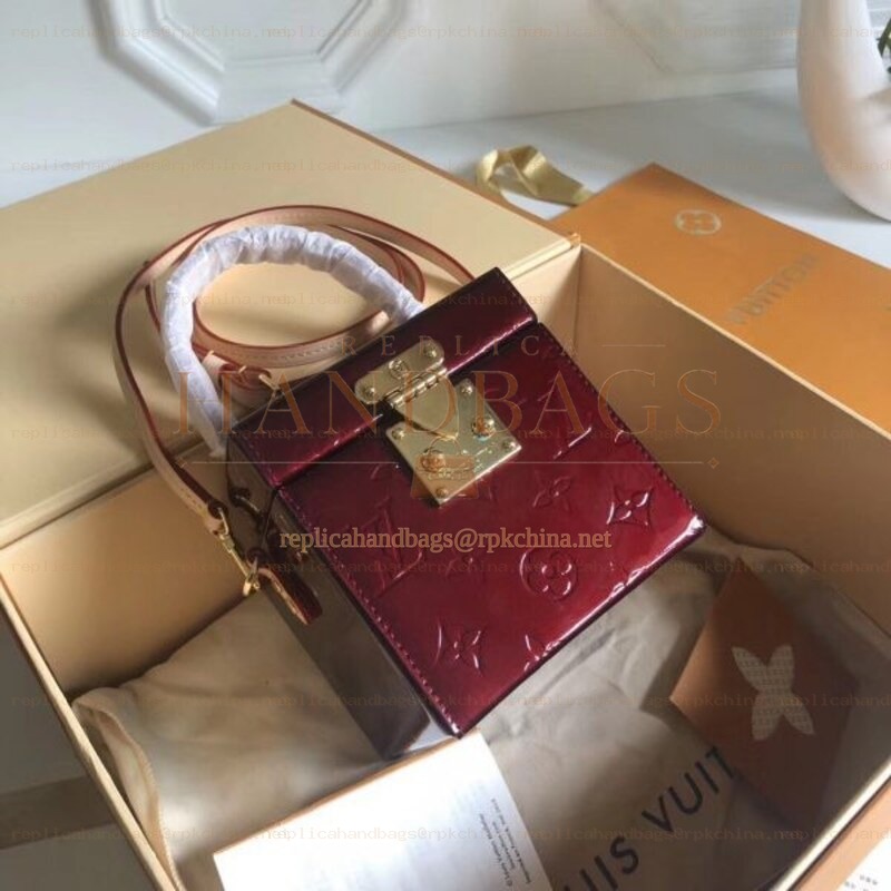 Replica Louis Vuitton Burgundy Embossed Monogram Bleecker Box