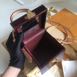 Replica Louis Vuitton Burgundy Embossed Monogram Bleecker Box