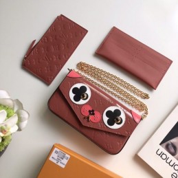 Replica Louis Vuitton Rose Pink Floral Felicie Pochette