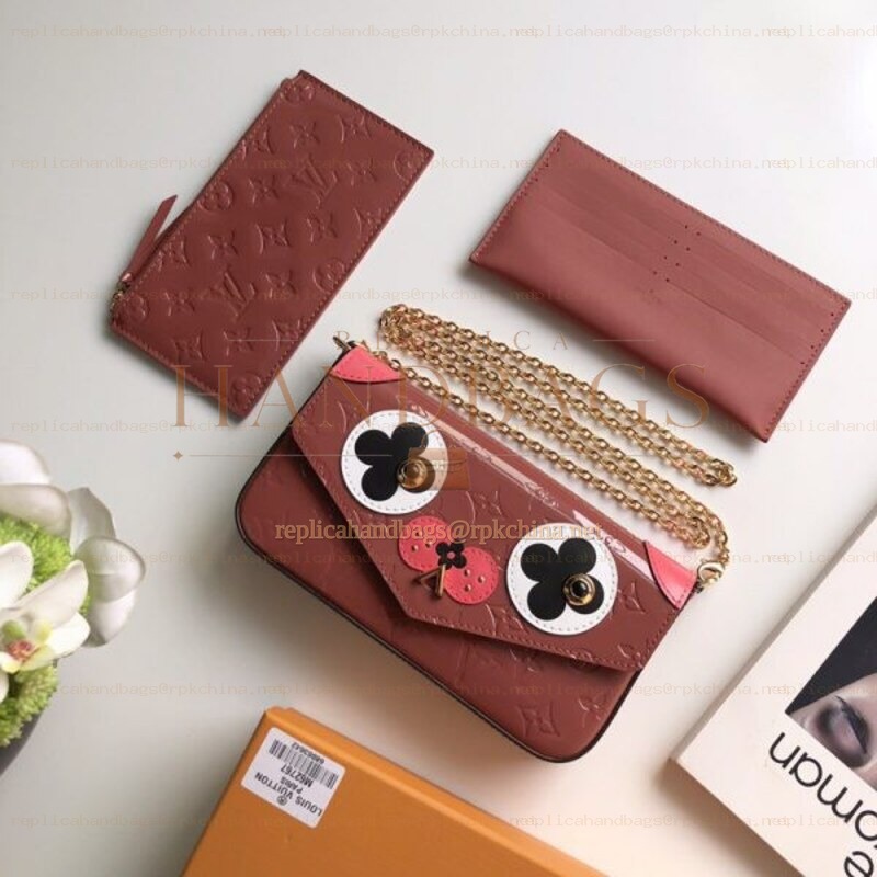 Replica Louis Vuitton Rose Pink Floral Felicie Pochette