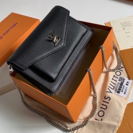 Replica Louis Vuitton Black MyLockme Chain Pochette